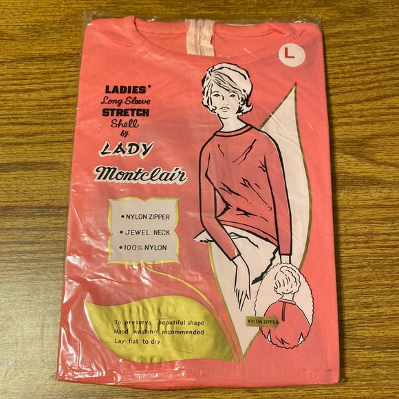 Lady Montclair | Tops | Lady Montclair Vintage Pink Long Sleeve Stretch ...